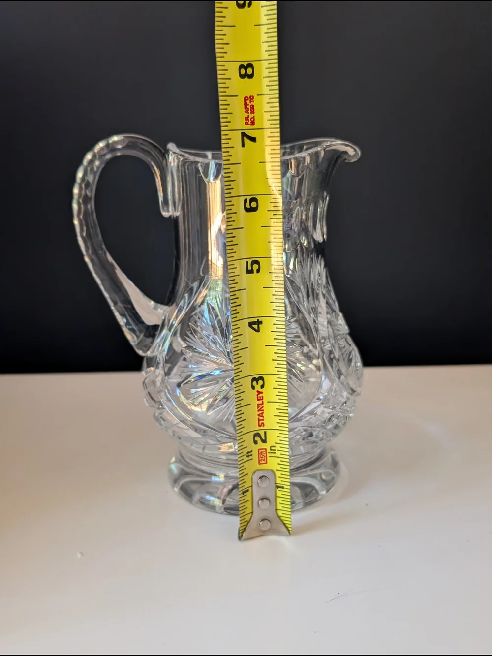 Cut Glass Crystal Pitcher - Clear